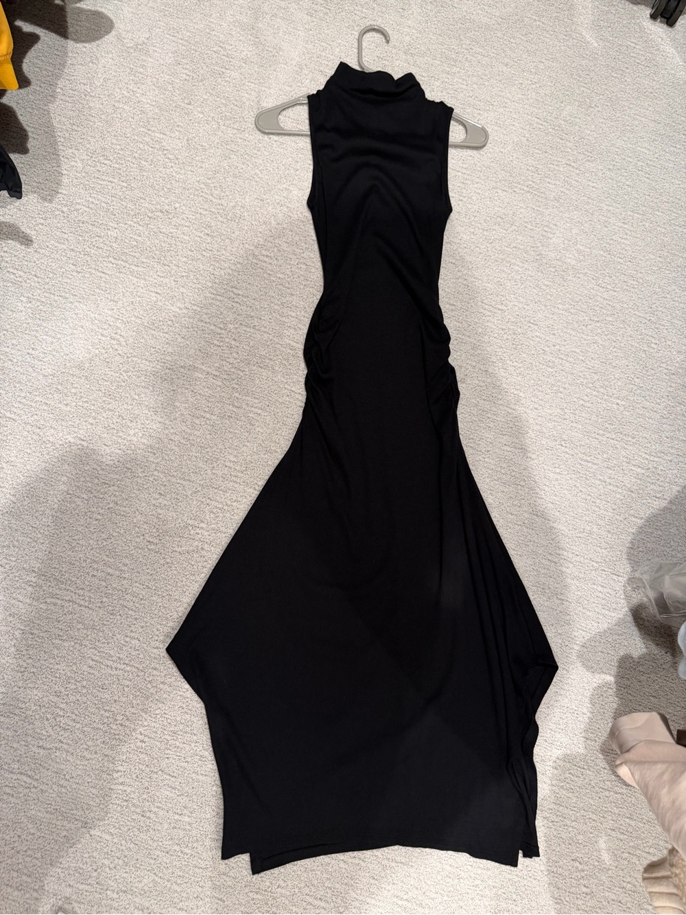 Michael Stars Sleeveless Black Turtleneck Midi Dress